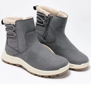 Womens Khombu Water Repellent Ankle Boots -Sarah Grey Size 6 Sherpa NWT